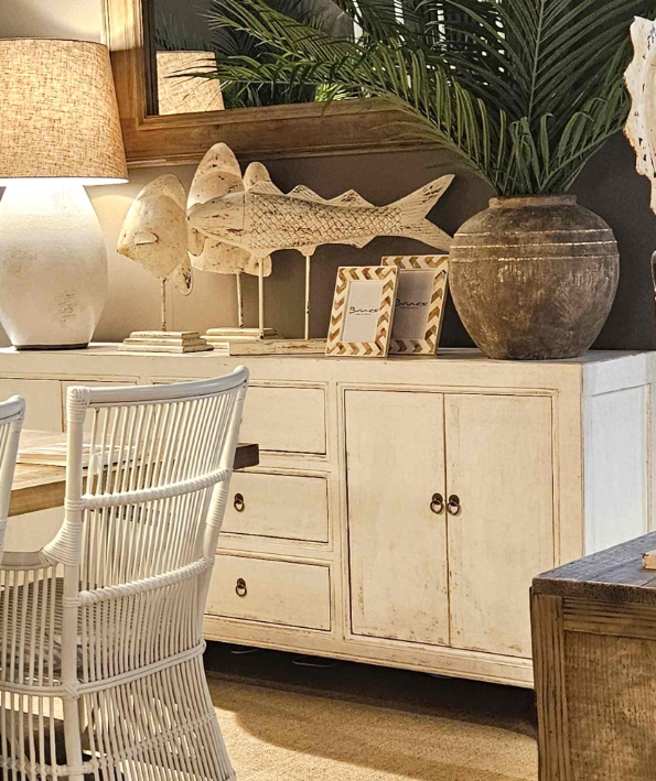 Brucs distressed solid wood sideboard and console